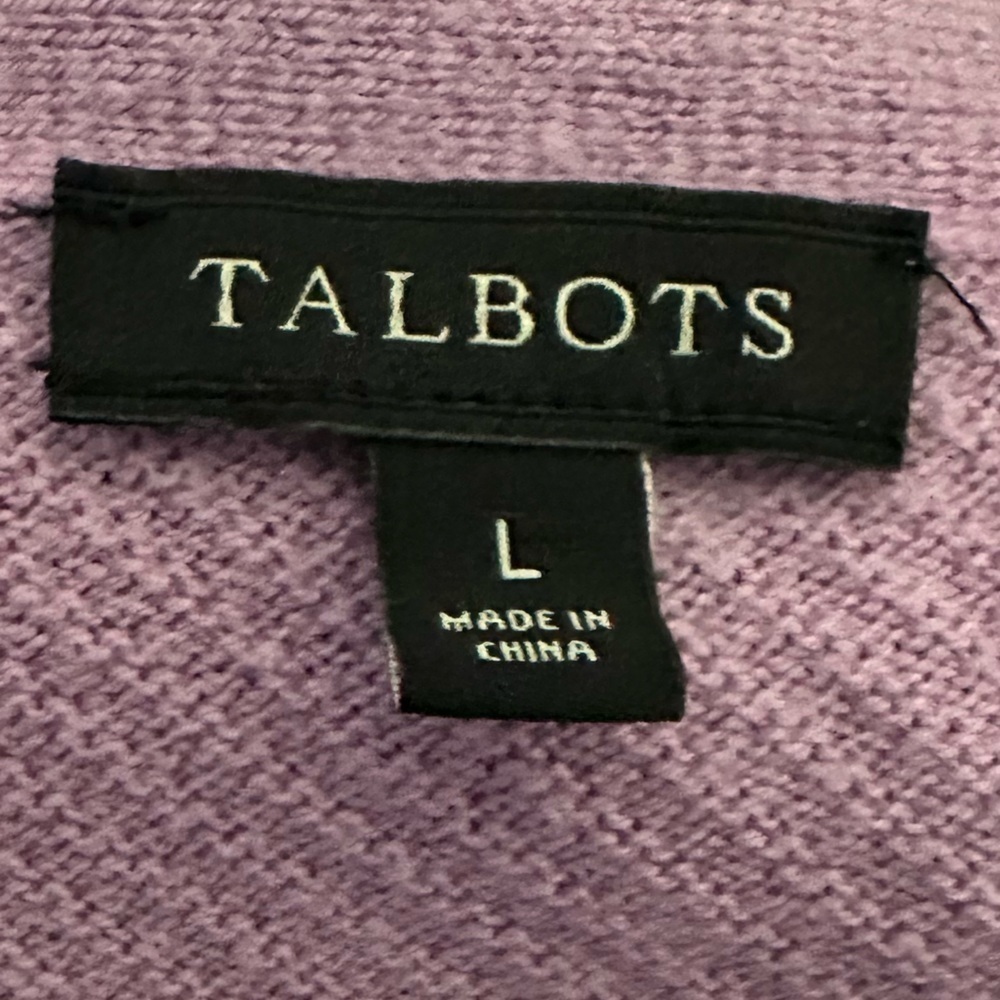 Talbots Women’s Purple Textured Button Front Cardigan Sweater Size L - Picture 4 of 5